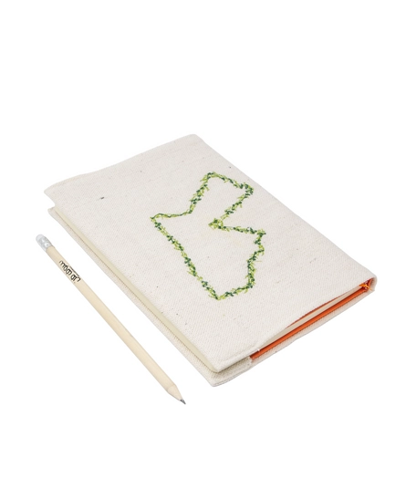 Handmade Notebook Cover with Jordan Map Embroidery 