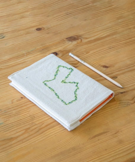 Handmade Notebook Cover with Jordan Map Embroidery 