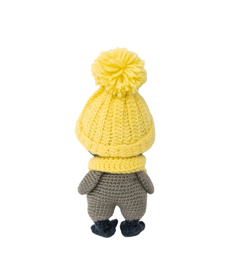 Handmade Amigurumi Crochet Penguin with Yellow Hat & Scarf