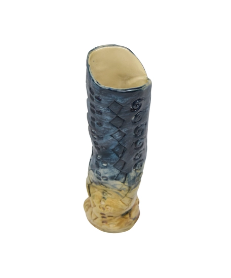 Blue Glass Vase with a Unique Design Inspired by the Ocean