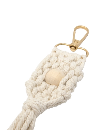 Handmade Macrame Keychain in Beige Color