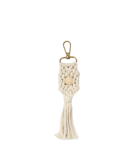 Handmade Macrame Keychain in Beige Color