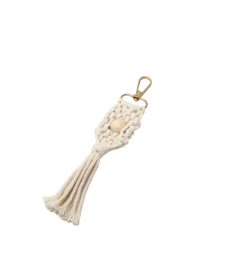 Handmade Macrame Keychain in Beige Color