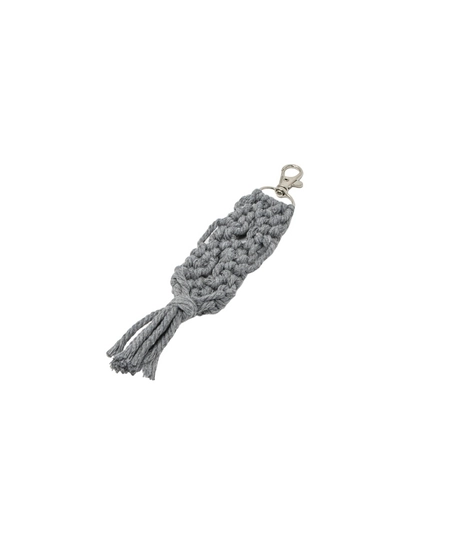 Handmade Macrame Keychain in Gray Color