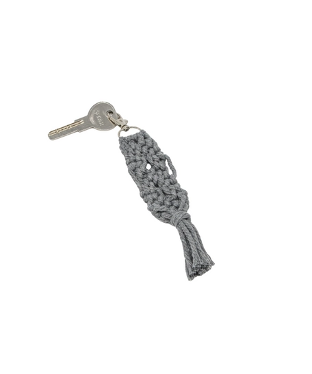 Handmade Macrame Keychain in Gray Color