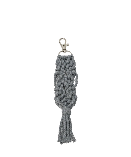 Handmade Macrame Keychain in Gray Color