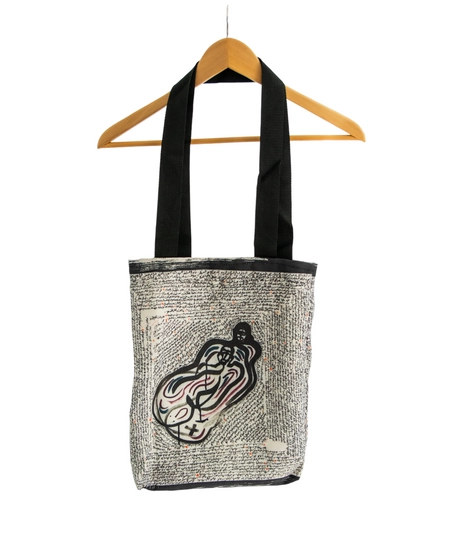 Handmade Beige Tote Bag with Arabic Writings Design