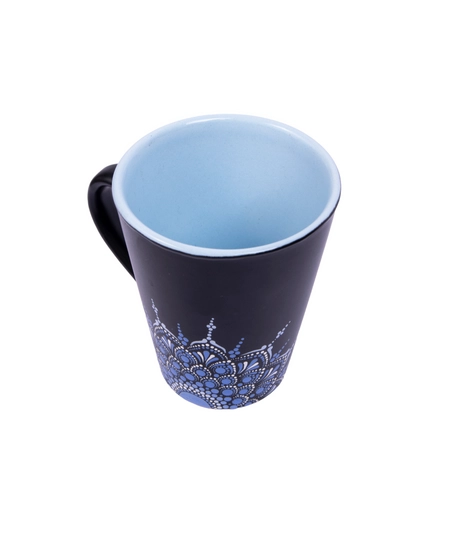 Blue Mug Adorned with Mandala Art 