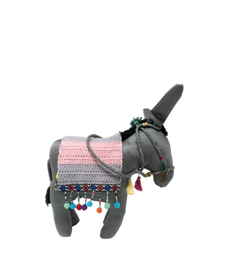 Decorative Stuffed Gray Donkey 