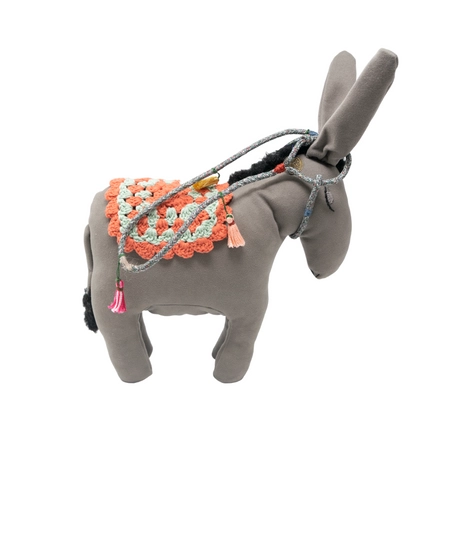 Decorative Stuffed Gray Donkey 