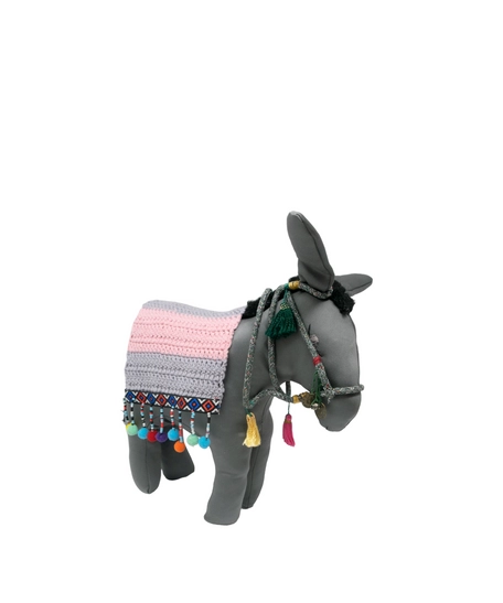 Decorative Stuffed Gray Donkey 