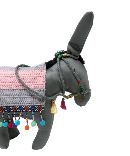 Decorative Stuffed Gray Donkey 