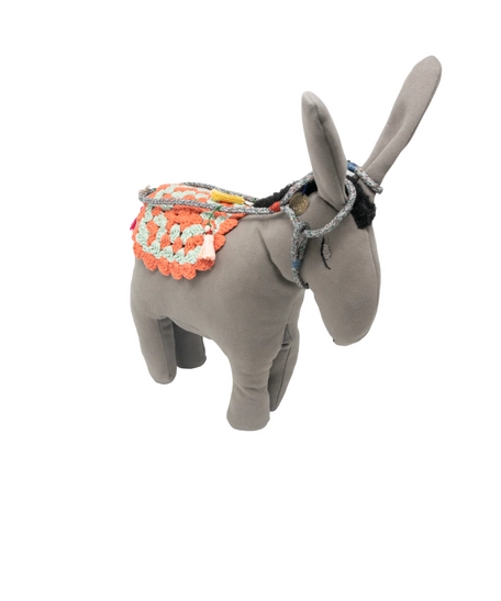 Decorative Stuffed Gray Donkey 