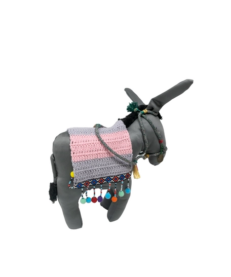 Decorative Stuffed Gray Donkey 