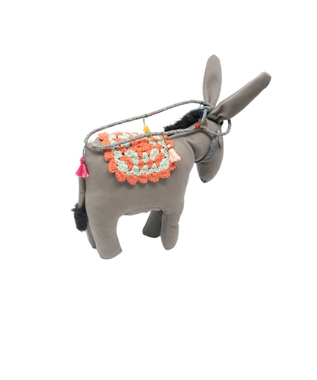 Decorative Stuffed Gray Donkey 