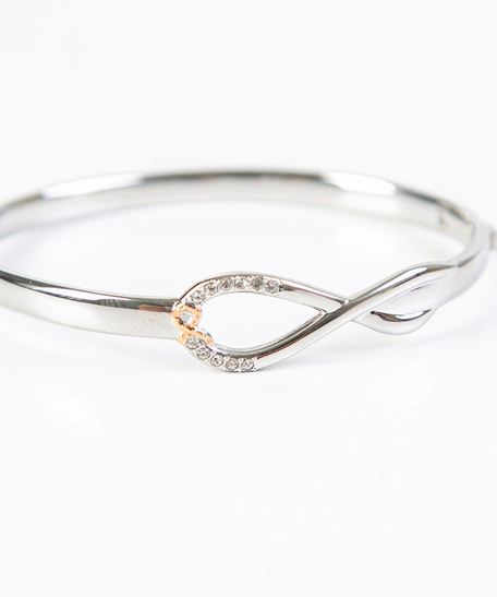 Silver Bangle with Infinity Design