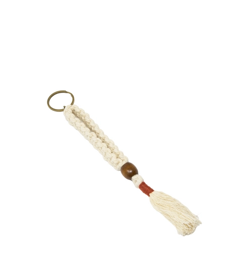 Handmade Beige Macrame Keychain