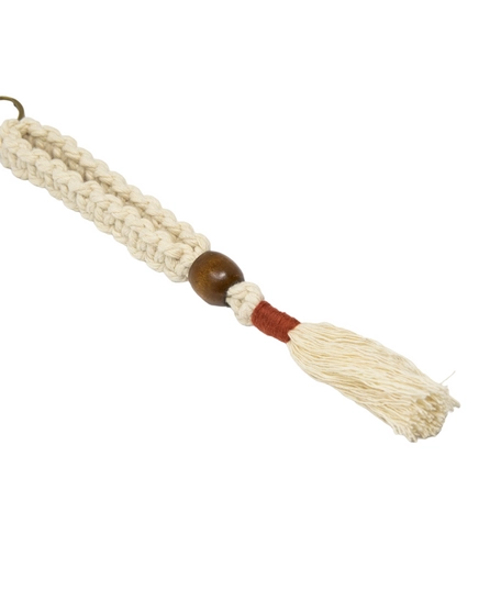 Handmade Beige Macrame Keychain