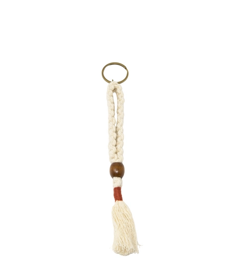 Handmade Beige Macrame Keychain