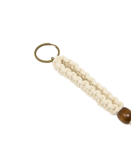 Handmade Beige Macrame Keychain