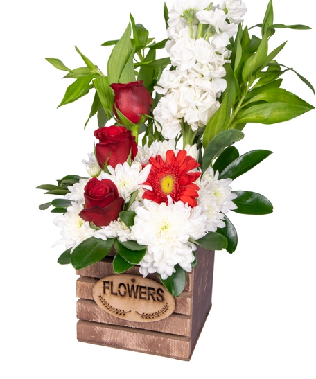 Elegant Flower Bouquet - Red and White Flowers