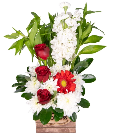 Elegant Flower Bouquet - Red and White Flowers