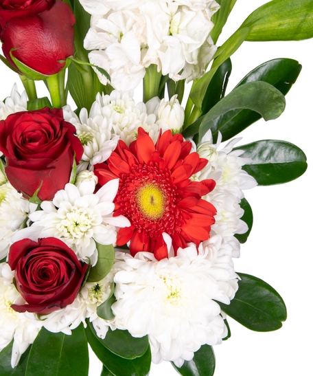 Elegant Flower Bouquet - Red and White Flowers