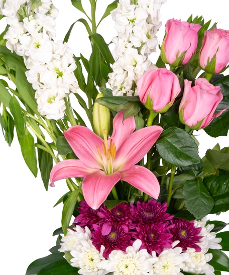 Elegant Flower Bouquet - Pink and White Flowers