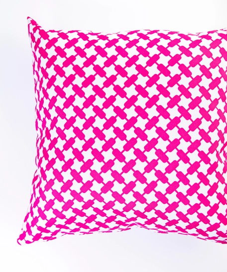  Decorative Cushion Adorned with a Pink Pattern