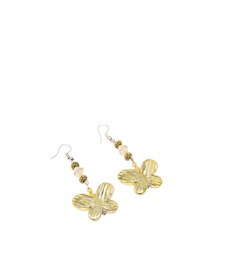 Handmade Earrings in The Shape of a Golden Butterfly