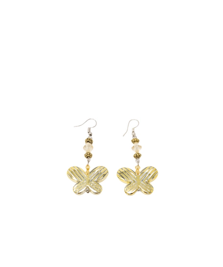 Handmade Earrings in The Shape of a Golden Butterfly