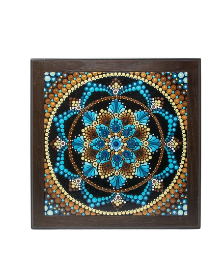 Wall Decoration - Mandala Painting With Wooden Frame