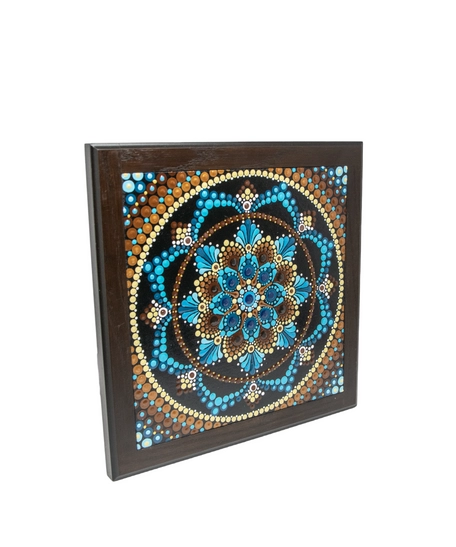 Wall Decoration - Mandala Painting With Wooden Frame