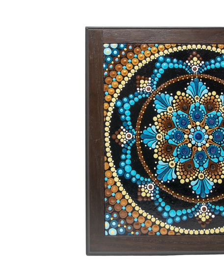 Wall Decoration - Mandala Painting With Wooden Frame