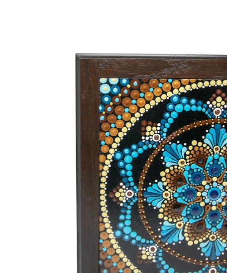 Wall Decoration - Mandala Painting With Wooden Frame