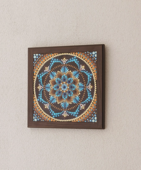 Wall Decoration - Mandala Painting With Wooden Frame