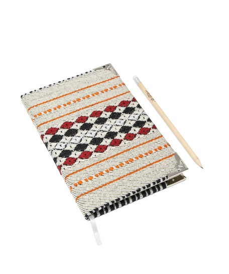 Sadu Fabric Notebook: Medium Size with Lined Pages