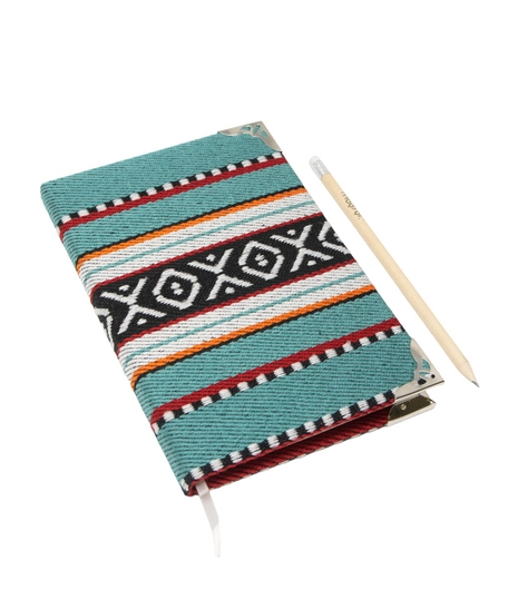 Sadu Fabric Notebook: Medium Size with Lined Pages