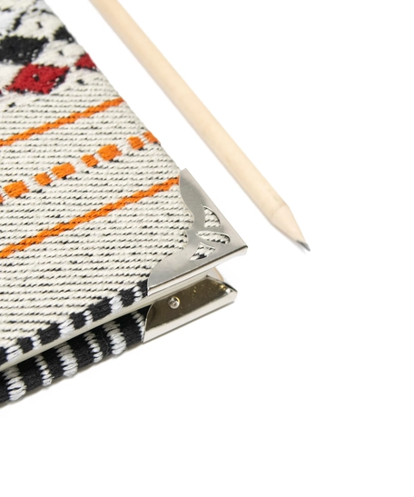 Sadu Fabric Notebook: Medium Size with Lined Pages