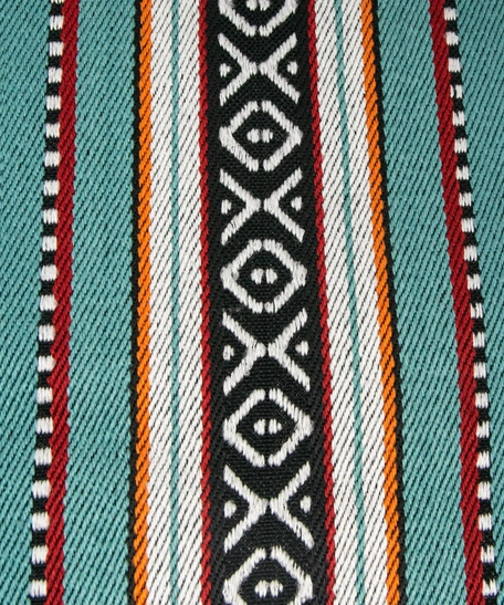 Handmade Table Runner Made of Sadu Fabric in Turquoise Color 