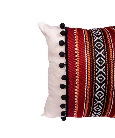 Handmade Bedouin Set of Cushions Made of Red Sadu Fabric in a Square Shape