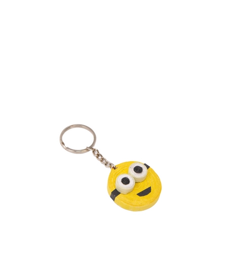 Handmade Quilling Art Keychain of a Smiley Face