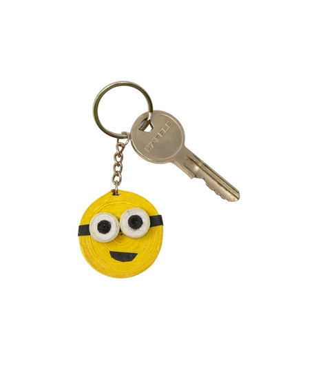 Handmade Quilling Art Keychain of a Smiley Face