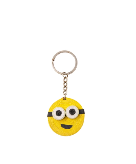 Handmade Quilling Art Keychain of a Smiley Face