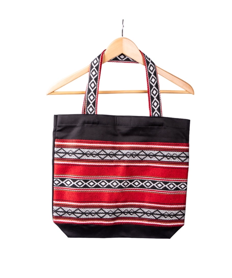 Black Shopping Bag Made of Durable Sadu Fabric in Bedouin Style