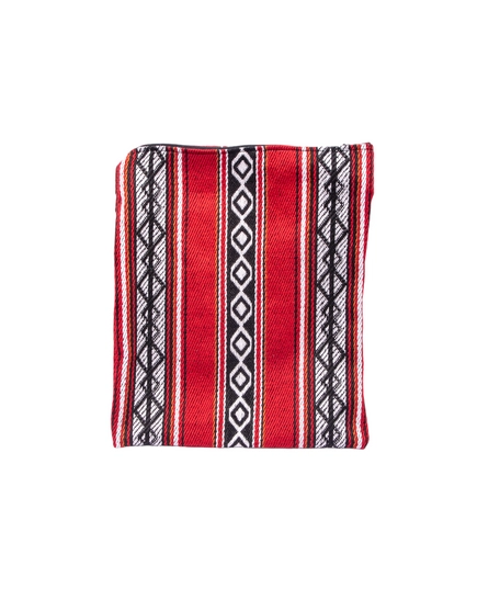 Bedouin Style Crossbody Bag Made of Red Sadu Fabric with a Long Black Strap