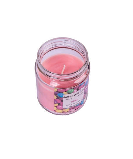 Handmade Scented Candle in a Glass Jar - Gum 