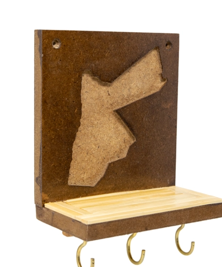 Unique Wooden Key Hanger with Handcrafted Jordan Map Design