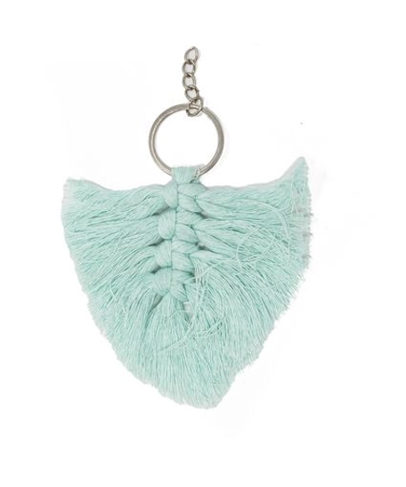 Handmade Macrame Keychain with Tassels - Turquoise