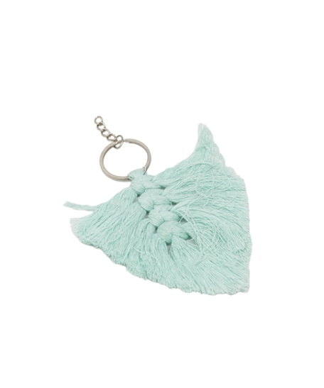 Handmade Macrame Keychain with Tassels - Turquoise